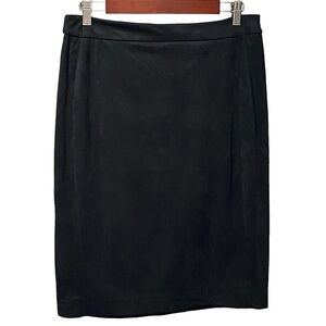 Christian Siriano For J Jill Black Faux Suede Pencil Skirt Size Medium